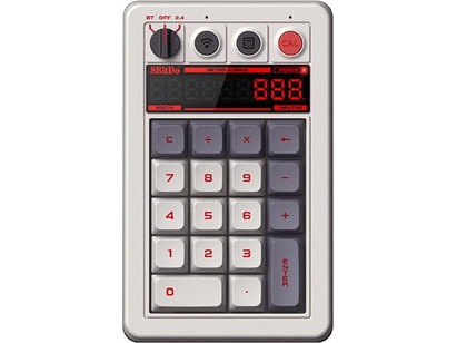 8bitdo Retro18 Ασύρματο Μηχανικό Gaming Numpad με Kailh Box White Διακόπτες White Grey