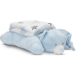 Lorelli Poffy Duo Κουβέρτα Αγκαλιάς Fleece με Λούτρινο Teddy Bear 90x75 Γαλάζια