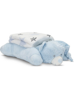 Lorelli Poffy Duo Κουβέρτα Αγκαλιάς Fleece με Λούτρινο Teddy Bear 90x75 Γαλάζια
