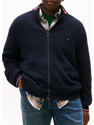 Tommy Hilfiger Ανδρική Ζακέτα Πλεκτή με Φερμουάρ Navy Μπλε MW0MW42051-DW5