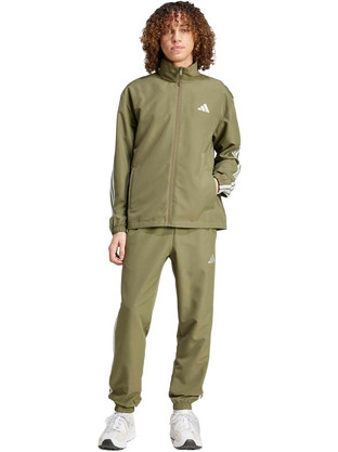 Adidas Essentials 3-Stripes Woven Tracksuit Ανδρικό Σετ Φόρμας με Λάστιχο Χακί JI8850