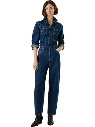 Pepe Jeans Shyla Γυναικεία Ολόσωμη Φόρμα Τζιν Μακρυμάνικη Μπλε PL2300002-000