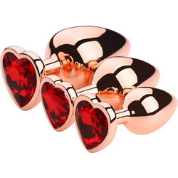 Kinksters Heart Πρωκτική Σφήνα Diamond Plug 8.5cm Κόκκινη Χρυσή