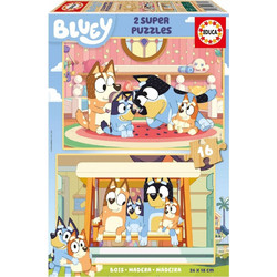 Παιδικό Puzzle Educa Ξύλινο Bluey 2x16 Κομμάτια