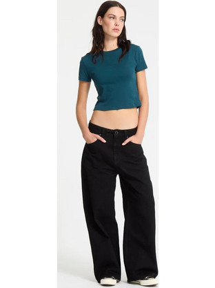 Volcom Γυναικείο Τζιν Παντελόνι Relaxed Εφαρμογή Μαύρο B1912500