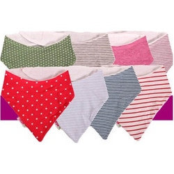 Minene Stripes Σαλιάρα Μπαντάνα από 100% Βαμβάκι με Αυτοκόλλητο Γαλάζια Λευκή