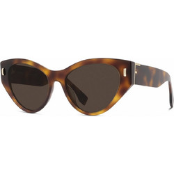 Fendi FE40035I 53E Γυναικεία Γυαλιά Ηλίου Cat Eye Κοκάλινα Ταρταρούγα με Καφέ Φακό
