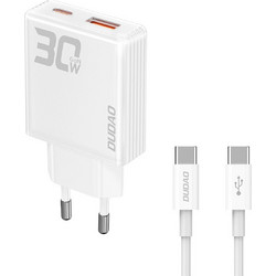 Dudao A30EUT Φορτιστής με Καλώδιο USB-C με Θύρα USB-A & Θύρα USB-C 30W