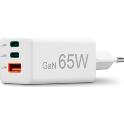 Hama 201996 Φορτιστής χωρίς Καλώδιο με Θύρα USB-A & 2 Θύρες USB-C 65W Quick Charge 3.0 & Power Delivery
