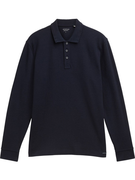 Tom Tailor Ανδρική Μπλούζα Polo Μακρυμάνικη Navy Μπλε 1048600-10668