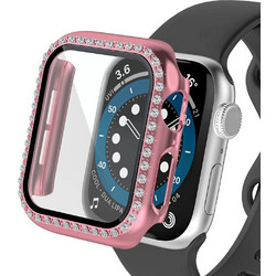 Leewello LW-409 Πλαστική Θήκη με Προστασία Οθόνης για Apple Watch 7 / 8 / 9 45mm Ροζ