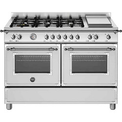 Bertazzoni Italia HER126G2EXT Κουζίνα Ηλεκτρική με Εστίες Αερίου & Ρεύματος 119.5cm
