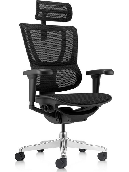 Comfort Workspace Ergohuman iOO Ultra Plus Καρέκλα Διευθυντική με Προσκέφαλο Στήριξη Μέσης Ανάκλιση και Ρυθμιζόμενα Μπράτσα Μαύρη 210300
