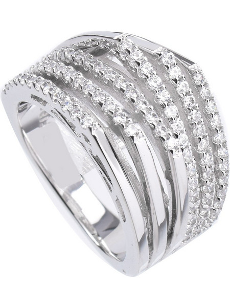 Diamonfire Γυναικείο Δαχτυλίδι Σειρέ Μισόβερο από Ασήμι 925 με Ζιργκόν 61185310821