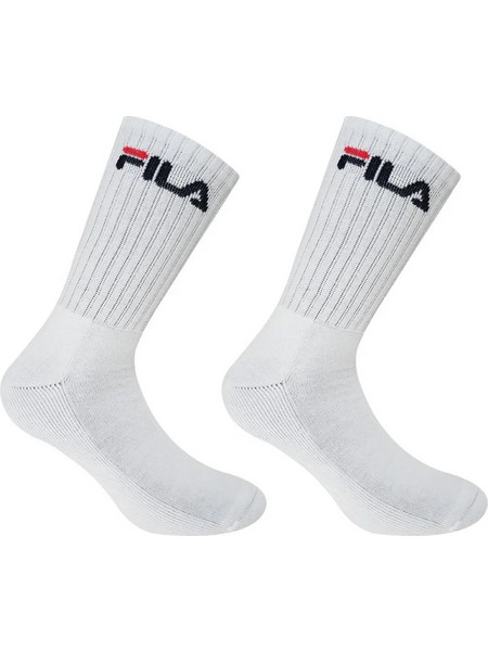 Fila Ανδρικές Κάλτσες Ψηλές με Σχέδια Λευκές 2Pack F4401-300