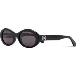 Off White OERI13 1007 Γυναικεία Γυαλιά Ηλίου Οβάλ Κοκάλινα Μαύρα με Μαύρο Φακό