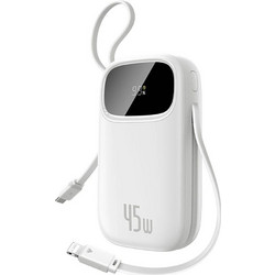 Baseus Enerfill FC31 Qpow 3 Power Bank 10000mAh 45W με Θύρα USB-A & Θύρα USB-C Moon White