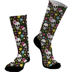Dimisocks Do You Dare Skulls & Flowers Ανδρικές Κάλτσες Ψηλές με Σχέδια Χακί 70135