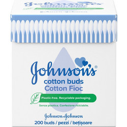 Johnson's Μπατονέτες Βαμβακερές σε Ανακυκλώσιμη Συσκευασία 200τμχ