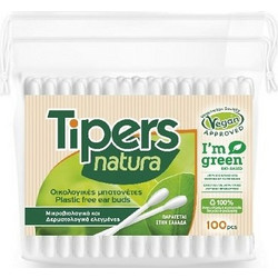 Tipers Natura Μπατονέτες Βαμβακερές Χάρτινες 100τμχ