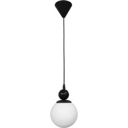 Heronia Lighting Κρεμαστό Φωτιστικό Οροφής Μπάλα Μονόφωτο Λευκό Φ15x80cm 02-0481