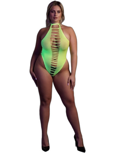 Ouch! Sexy Κορμάκι String Διχτυωτό Lime 8714273494009