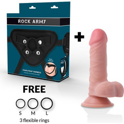 Rockarmy Panzer Harness Strap On με Dildo 17cm Flesh