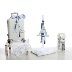 Bellissimo Σετ Βάπτισης με Βαλίτσα για Αγόρι Vintage Blue Dreams ΣΔΣ-2629