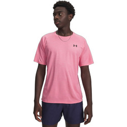 Under Armour Tech Textured Ανδρικό Αθλητικό T-Shirt Ροζ 1382796-648