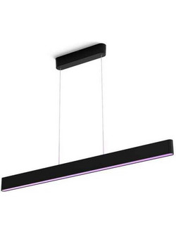 Philips Ensis Κρεμαστό Φωτιστικό Οροφής Ράγα Μονόφωτο LED με Πολύχρωμο RGBW Φωτισμό Μαύρο 129.9x4x23.5cm 929003052501