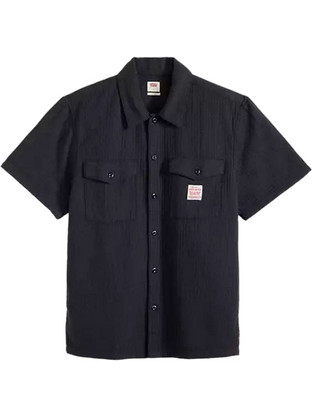 Levi's Ανδρικό Πουκάμισο Βαμβακερό Κοντομάνικο Κανονική Γραμμή Μαύρο 003O1-0007