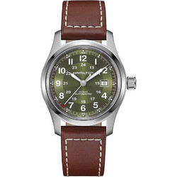 Hamilton Khaki Field Ανδρικό Ρολόι Αυτόματο με Καφέ Δερμάτινο Λουράκι H70605560