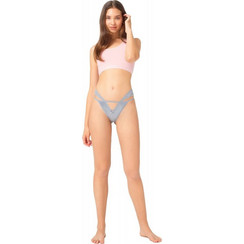 Cottonhill Γυναικείο Sexy String με Δαντέλα Γκρι CH0151