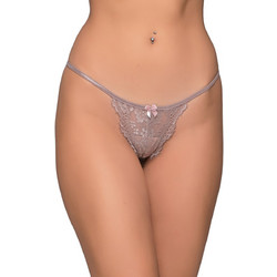 Milena By Paris Γυναικείο Sexy String με Δαντέλα Μπεζ 6895