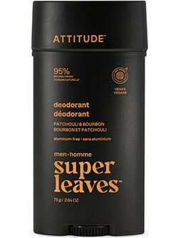 Attitude Super Leaves Patchouli & Bourbon Φυσικό Ανδρικό Αποσμητικό Stick Χωρίς Αλουμίνιο 75gr