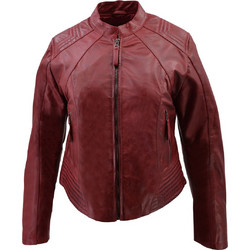 Leather 100 Γυναικείο Μπουφάν Χειμωνιάτικο Δερμάτινο Μακρύ Μπορντό 49-W-F-3