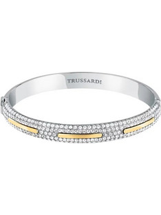 Trussardi Γυναικείο Βραχιόλι Βέργα από Ατσάλι Ασημί με Ζιργκόν TJAYY04