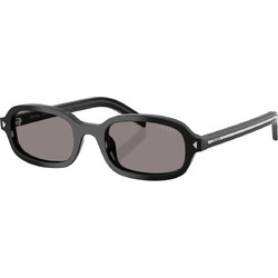 Prada PRD06S 16K03D Ανδρικά Γυαλιά Ηλίου Ορθογώνια Κοκάλινα Μαύρα με Μαύρο Φακό