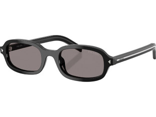 Prada PRD06S 16K03D Ανδρικά Γυαλιά Ηλίου Ορθογώνια Κοκάλινα Μαύρα με Μαύρο Φακό