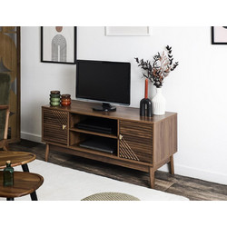Home Deco Έπιπλο Τηλεόρασης Μοριοσανίδα Καρυδί Μ110xΠ40xΥ48cm Tiffany 348900011