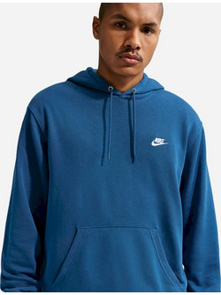 Nike Club Ανδρικό Αθλητικό Φούτερ με Κουκούλα Πετρόλ FN3866-476