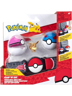 Jazwares Pokemon Clip 'N' Go Poke Ball Belt Set Eevee