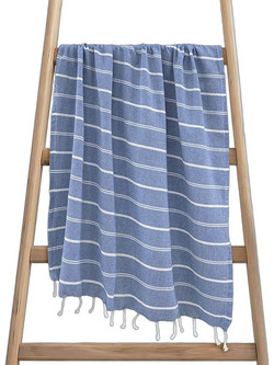 Lino Home Veliu Πετσέτα Παρεό Θαλάσσης Γαλάζια 90x180cm 2200001265