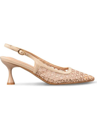 Envie Shoes Γόβες Slingback με Λεπτό Χαμηλό Τακούνι Μπεζ E84-23426-36