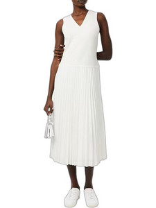 Lacoste Midi Καλοκαιρινό Καθημερινό Φόρεμα Λευκό EF2432-70V