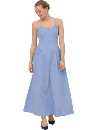 Only Maxi Καλοκαιρινό Βραδινό Φόρεμα Γαλάζιο 15371086