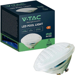 V-TAC Υποβρύχιο Φωτιστικό Πισίνας LED Θερμό Λευκό 8W 800lm 12V IP68