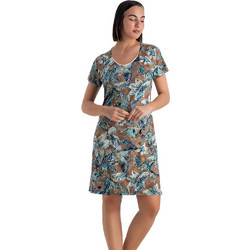 Rachel Mini Καλοκαιρινό Καθημερινό Φόρεμα Floral Μεταξωτό Καφέ 13684-3301