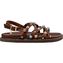 Envie Shoes Δερμάτινα Γυναικεία Σανδάλια Καφέ E96-23282-28