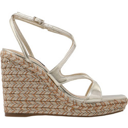 Nine West ADRIANE3 Καλοκαιρινές Γυναικείες Πλατφόρμες Ψηλές Δερμάτινες Χρυσές 71-710